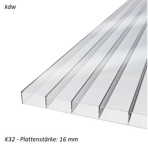 Polycarbonat Farblos - 16 mm Plattenstrke - Art.-Nr. 163298K